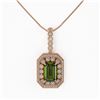 Image 2 : 6.7 ctw Tourmaline & Diamond Victorian Necklace 14K Rose Gold