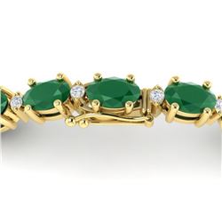 15 ctw Emerald & VS/SI Diamond Certified Eternity Bracelet 10k Yellow Gold