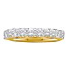Image 1 : 14kt Yellow Gold Machine Set Round Diamond Wedding Band 1.00 Cttw