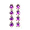 Image 1 : 7.85 ctw Amethyst & Diamond Micro Pave Halo Earrings 10k Rose Gold