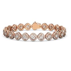 8.44 ctw Cushion Cut Diamond Micro Pave Bracelet 18K Rose Gold