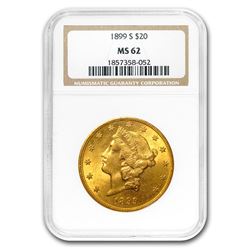 1899-S $20 Liberty Gold Double Eagle MS-62 NGC