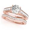 Image 1 : 1.45 ctw Certified VS/SI Diamond 2pc Wedding Set 14k Rose Gold