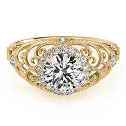 1.22 ctw Certified VS/SI Diamond Solitaire Halo Ring 14k Yellow Gold