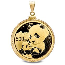 2019 30 gram Gold Panda Pendant (Diamond-Cut Screw Top Bezel)