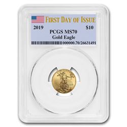 2019 1/4 oz Gold American Eagle MS-70 PCGS (First Day of Issue)