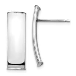 14k White Gold Polished Post Earrings - 7 mm