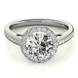 1.3 ctw Certified VS/SI Diamond Solitaire Halo Ring 18k 2Tone Gold