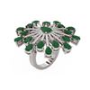 Image 1 : 11.74 ctw Emerald & Diamond Ring 18K White Gold