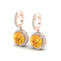 4 ctw Citrine & Micro Pave VS/SI Diamond Designer 14k Rose Gold