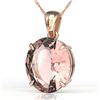 Image 1 : 9 ctw Morganite Designer Solitaire Necklace 14k Rose Gold
