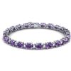 Image 1 : 19.7 ctw Amethyst & VS/SI Diamond Eternity Bracelet 10k White Gold