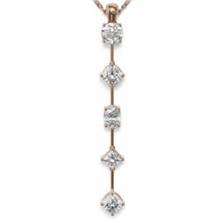 1.45 ctw Mix cut Diamonds Designer Necklace 18K Rose Gold