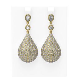 11.35 ctw Diamond Earrings 18K Yellow Gold