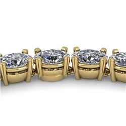 26 ctw Oval Certified SI Diamond Necklace 14K Yellow Gold