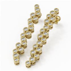2 ctw Diamond Designer Earrings 18K Yellow Gold