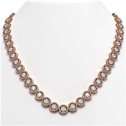 30.78 ctw Diamond Micro Pave Necklace 18K Rose Gold