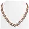 Image 1 : 30.78 ctw Diamond Micro Pave Necklace 18K Rose Gold