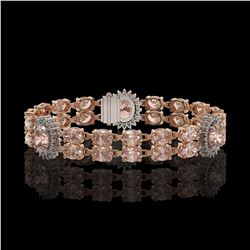 17.3 ctw Morganite & Diamond Bracelet 14K Rose Gold