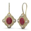 Image 2 : 9.96 ctw Ruby & Diamond Earrings 18K Yellow Gold