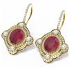 Image 3 : 9.96 ctw Ruby & Diamond Earrings 18K Yellow Gold