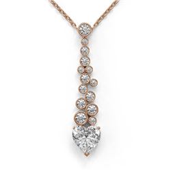 1.2 ctw Heart Diamond Designer Necklace 18K Rose Gold