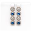 Image 1 : 6.25 ctw Blue & Diamond Micro Pave Earrings 18K Rose Gold