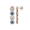 Image 2 : 6.25 ctw Blue & Diamond Micro Pave Earrings 18K Rose Gold