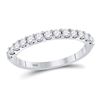 Image 1 : 14kt White Gold Round Diamond Single Row Wedding Band 1/2 Cttw