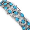 Image 3 : 16.06 ctw Swiss Topaz & Diamond Row Bracelet 10K White Gold