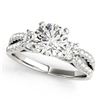Image 2 : 1.71 ctw VS/SI Diamond 3 Stone 2pc Wedding Set 14k White Gold