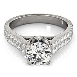 1.36 ctw Certified VS/SI Diamond Pave Ring 14k White Gold