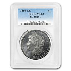 1880-CC Morgan Dollar 8/High 7 MS-63 PCGS