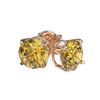 Image 3 : 1.04 ctw Certified Intense Yellow Diamond Stud Earrings 10k Rose Gold