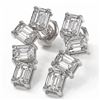 Image 1 : 4 ctw Emerald Cut Diamond Earrings 18K White Gold