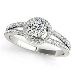1 ctw Certified VS/SI Diamond Halo Ring 18k White Gold