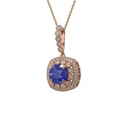 6.58 ctw Sapphire & Diamond Victorian Necklace 14K Rose Gold