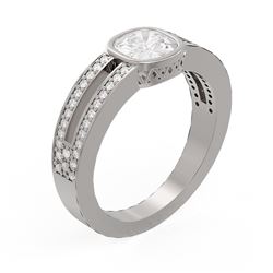 1.38 ctw Diamond Ring 18K White Gold