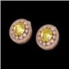 Image 2 : 7.24 ctw Canary Citrine & Diamond Victorian Earrings 14K Rose Gold