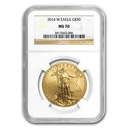 2014-W 1 oz Burnished Gold Eagle MS-70 NGC (Various Labels)