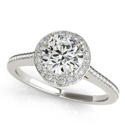 1.55 ctw Certified VS/SI Diamond Halo Ring 18k White Gold