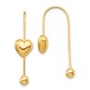 Image 1 : 14k Yellow Gold Puffed Heart w/Screw End Threader Earrings