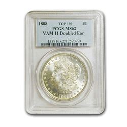 1888 Morgan Dollar MS-62 PCGS (VAM 11 Doubled Ear Top 100)