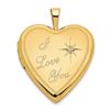 Image 1 : 14k Yellow Gold I Love You w/ Diamond Heart Locket - 24 mm