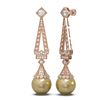 Image 2 : 1.55 ctw Diamond & Pearl Earrings 18K Rose Gold
