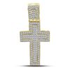 Image 1 : 10kt Yellow Gold Mens Round Diamond Roman Cross Charm Pendant 1/2 Cttw