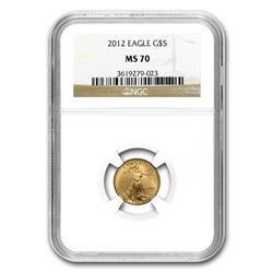 2012 1/10 oz Gold American Eagle MS-70 NGC
