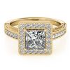 Image 1 : 1.05 ctw Certified VS/SI Princess Diamond Halo Ring 18k Yellow Gold