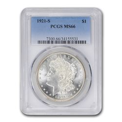 1921-S Morgan Dollar MS-66 PCGS