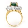 Image 2 : 6.0 ctw Emerald & Diamond Ring 14k Yellow Gold
